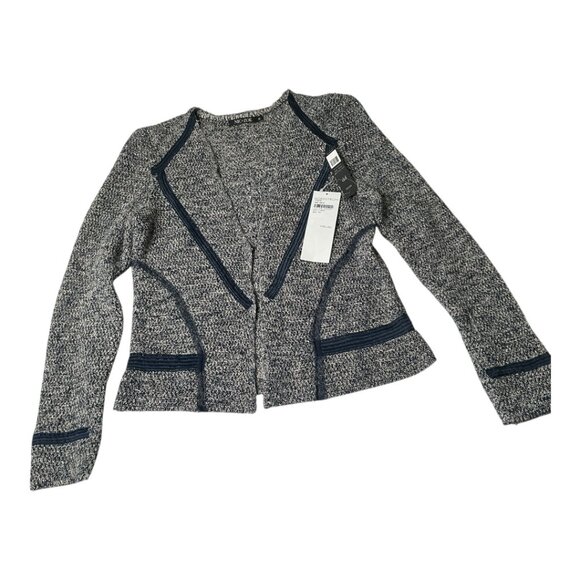 Nic + Zoe My Darling Marled V-Neck Dark Indigo Jacket PP (X-Small) - Picture 3 of 15